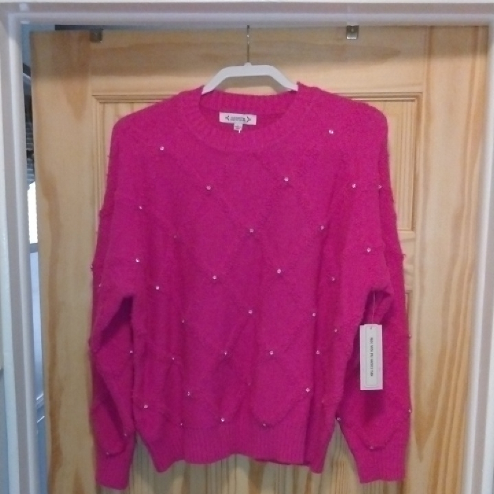 NWT Gorgeous 😍 Pink Bling Sweater